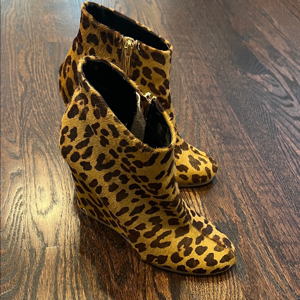 Victoria's Secret Leopard Print Wedge Boots